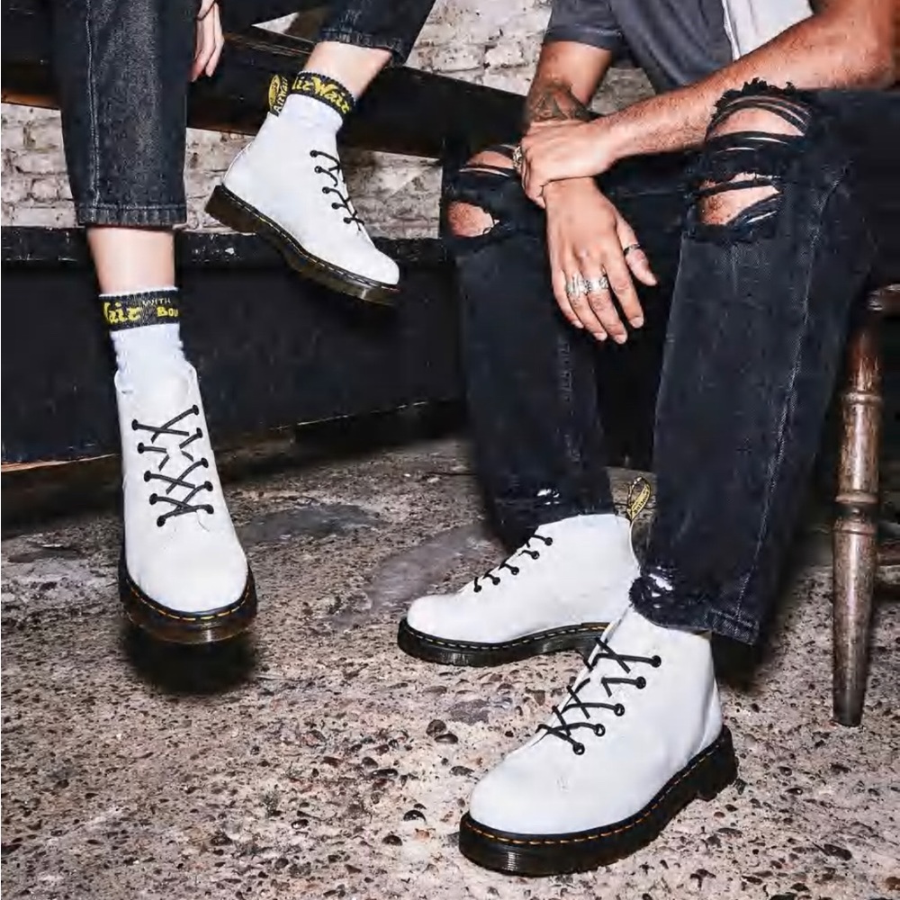NWT Dr. Martens White Church Smooth Leather Monkey Boots